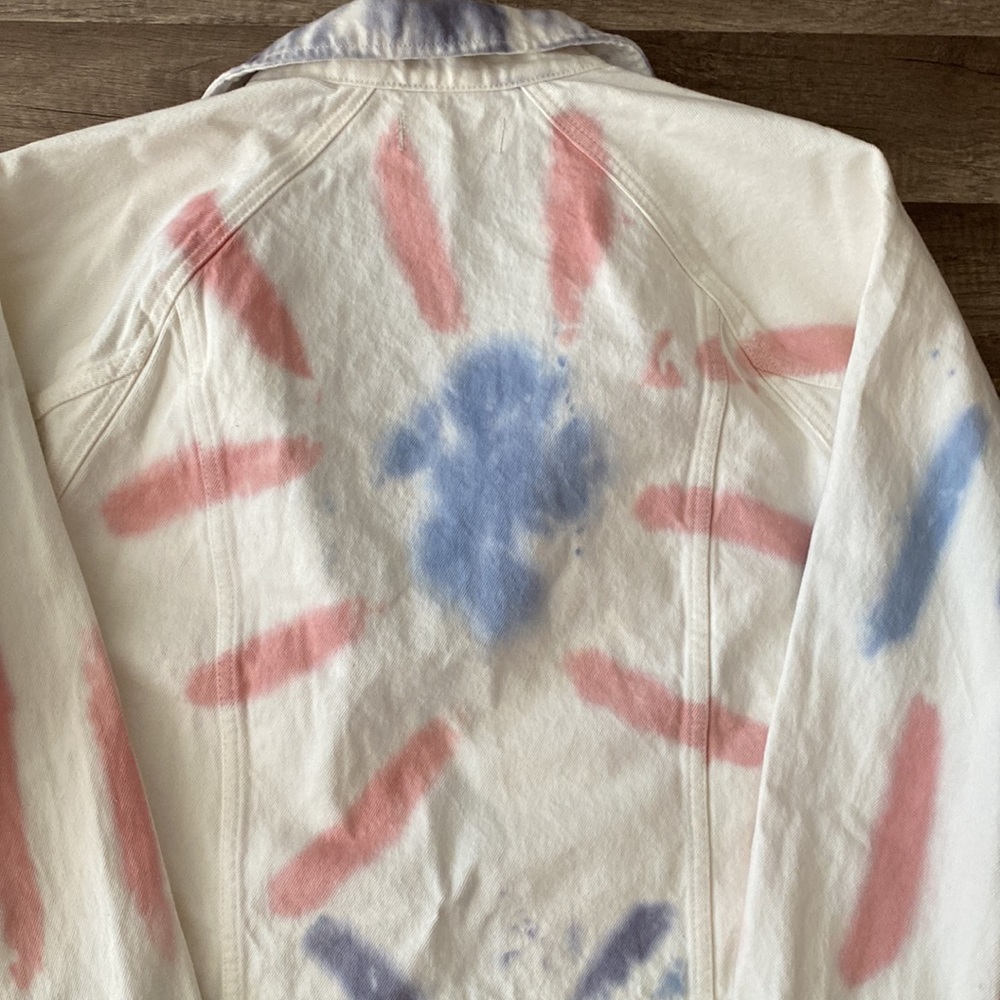 Madewell The Raglan Oversized Jean Jacket: Tie-Dyed Edition size XL - Picture 9 of 11